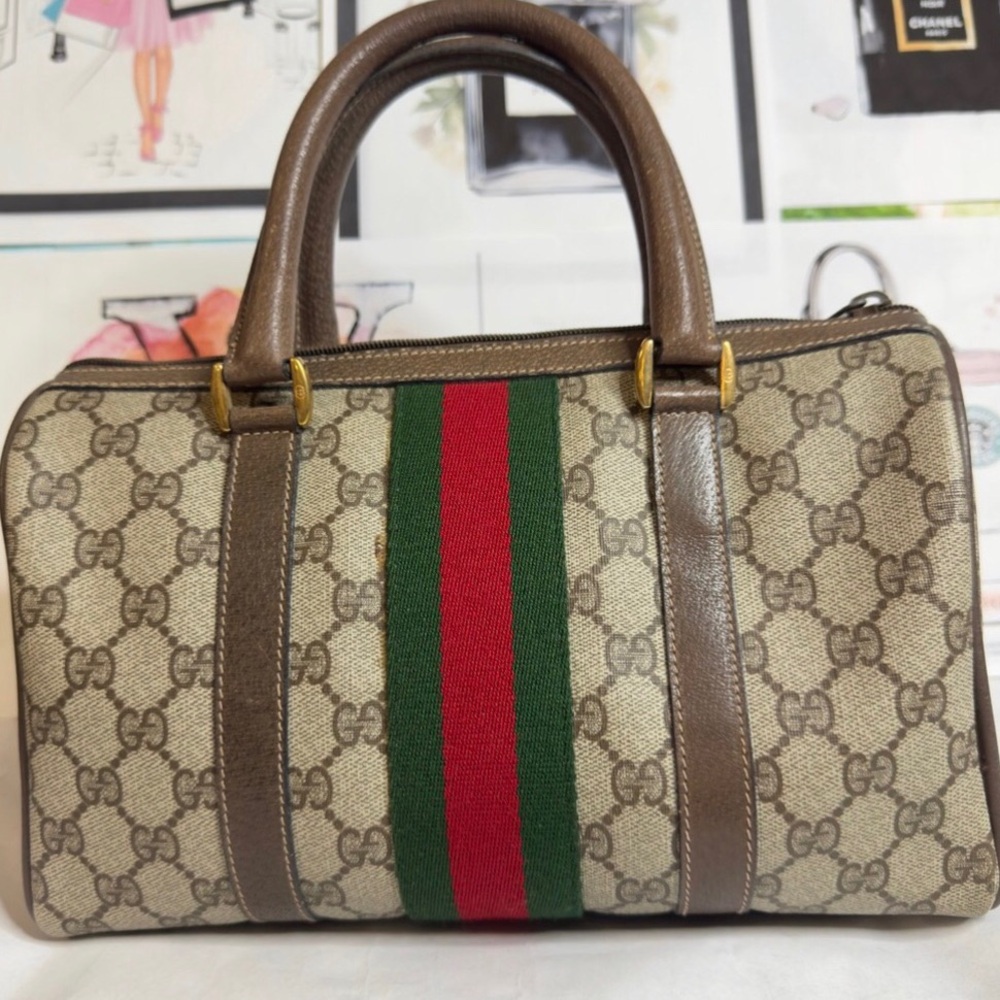 Gucci Supreme Sherry Line Mamogram Boston Bag - Picture 15 of 15